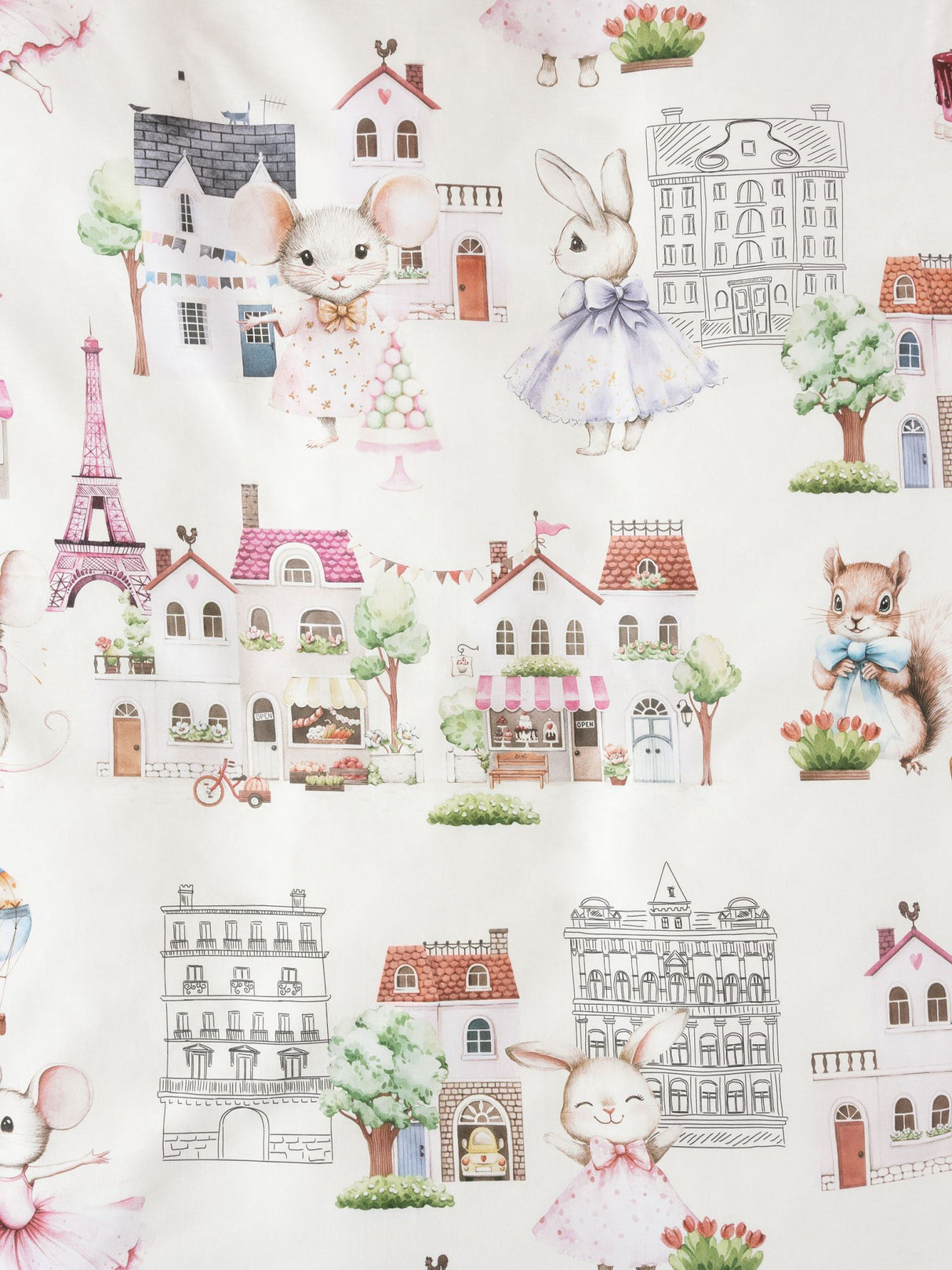 Double - Paris Tails Duvet Cover Set by Squiggles