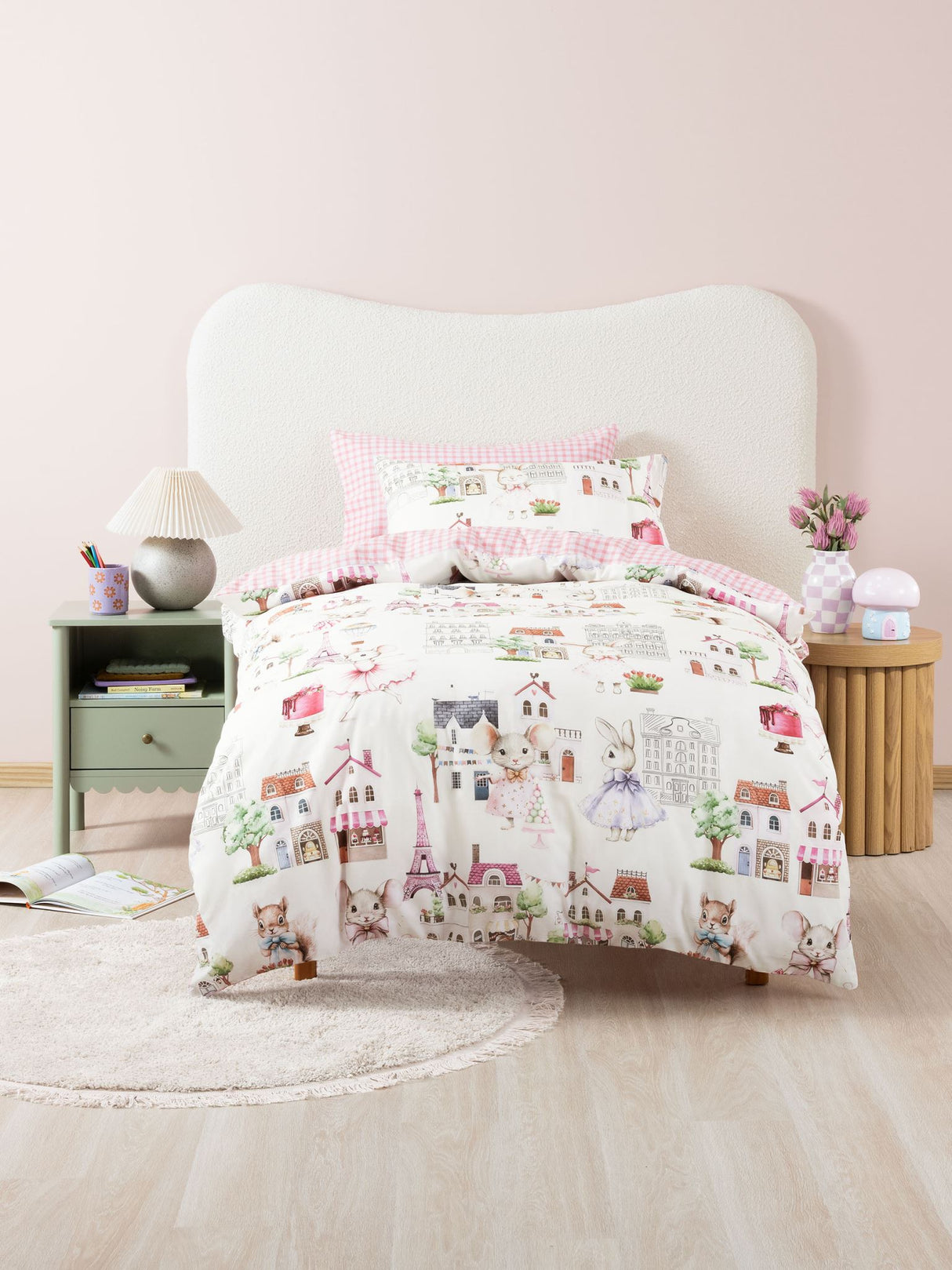 Double - Paris Tails Duvet Cover Set by Squiggles