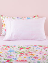 Scribble Stripe Fitted Sheet Set by Squiggles - Double - Pink