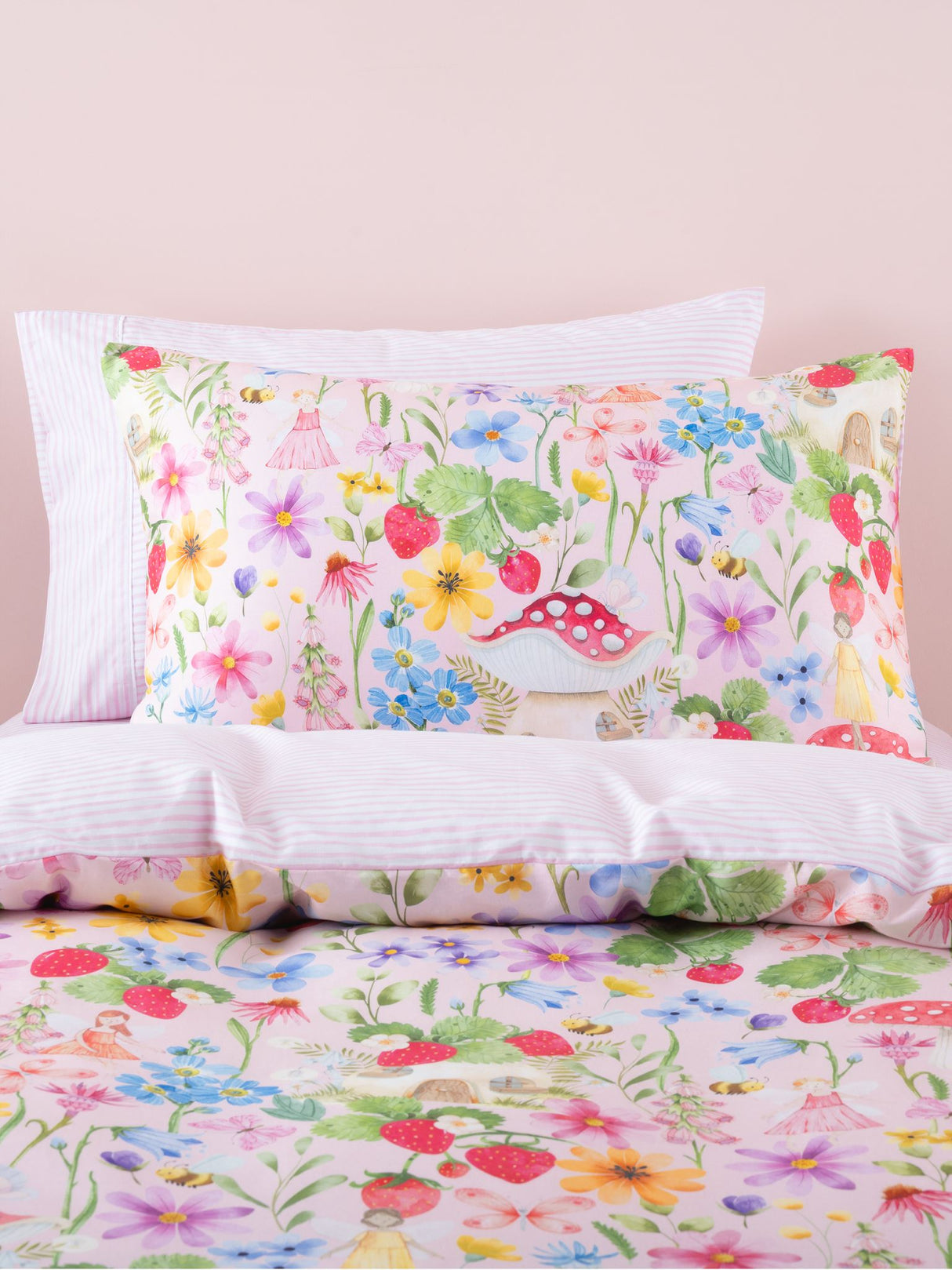 Strawberry Meadow Duvet Cover Set by Squiggles  - Single