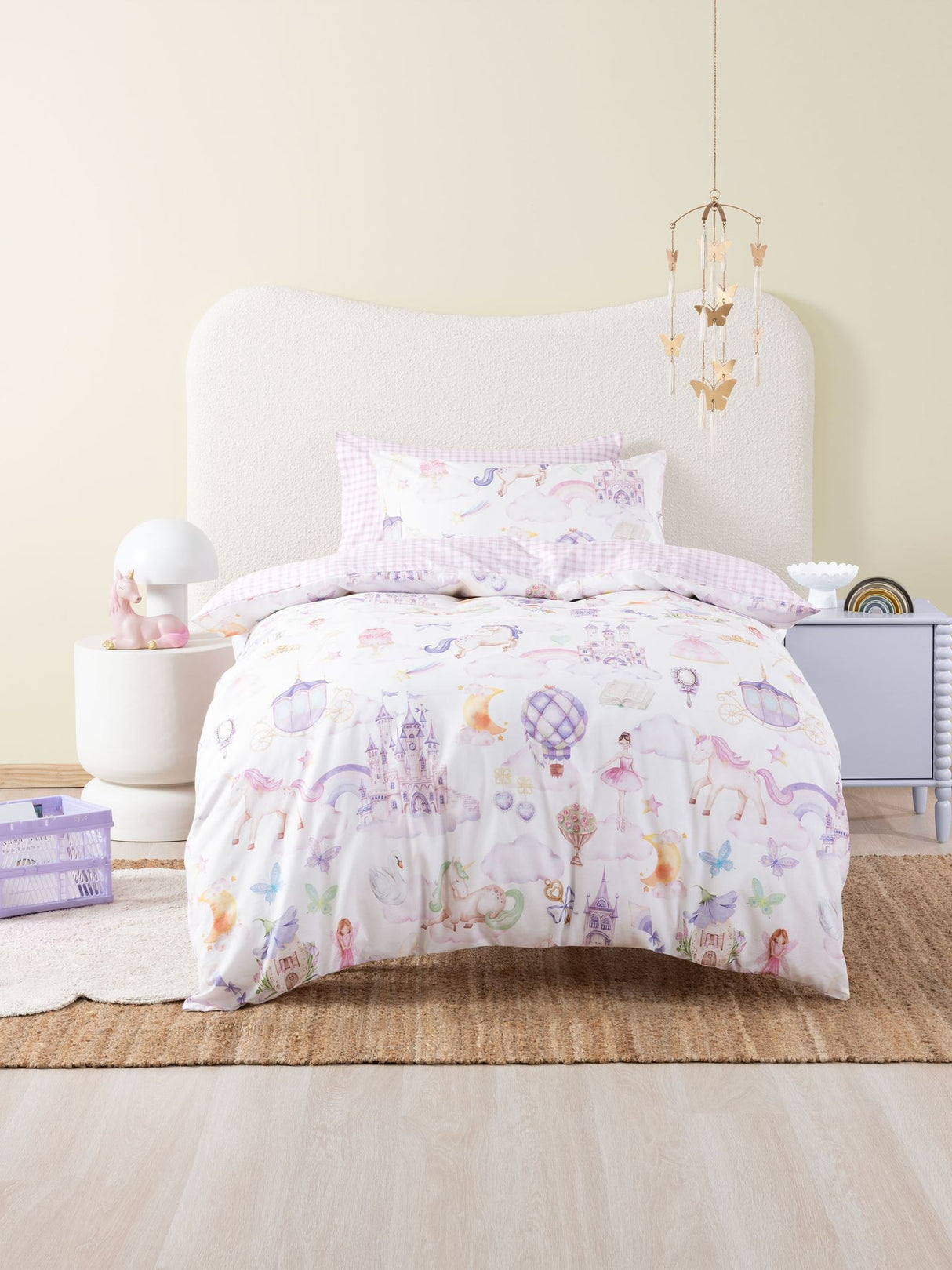 Single - Unicorn Stardust Duvet Cover Set by Squiggles