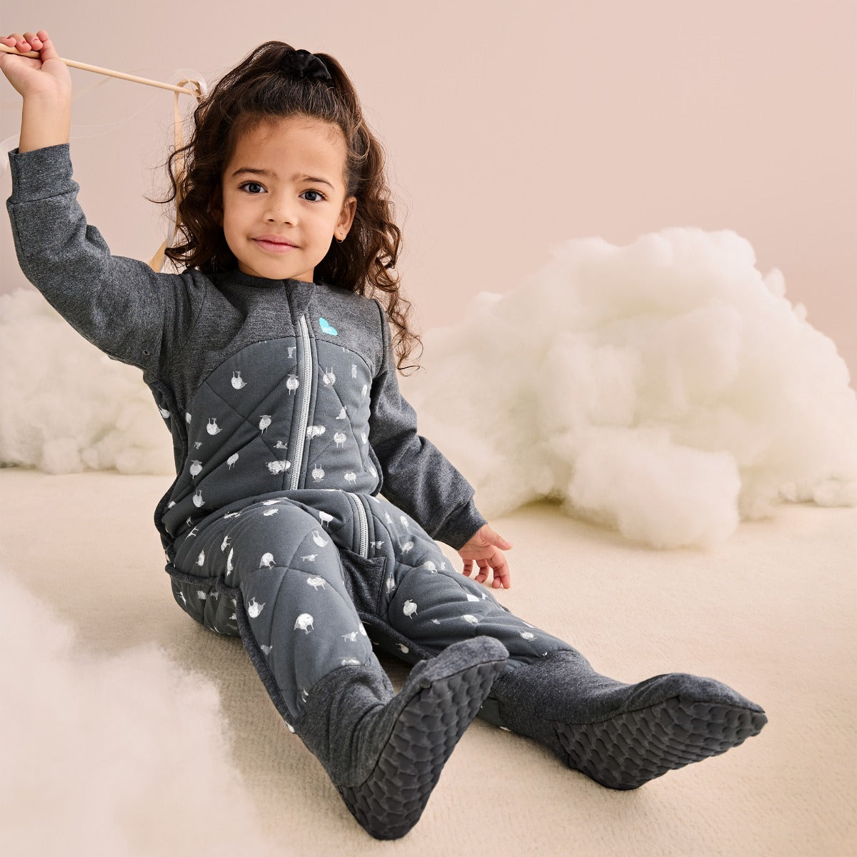 Sleep Suit Organic Warm 2.5 TOG - Lambs Best Friend Charcoal - 12-24M