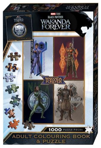 Black Panther Wakanda Forever Adult Colouring Book & 1000-Piece Puzzle