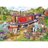 500 XL Piece Jigsaw Puzzle Canal Boat Blooms - Gibsons