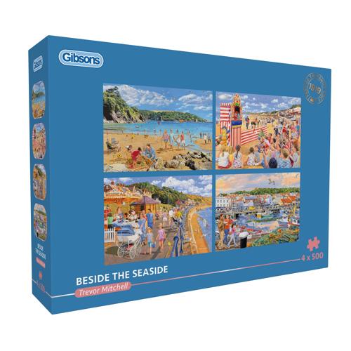 4 x 500 Piece Jigsaw Puzzle Beside The Seaside - Gibsons