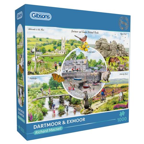 1000 Piece Jigsaw Puzzle Dartmoor & Exmoor - Gibsons