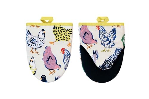 Chick Chicken Cotton Microwave Mitts Pair 18 x 14.5cm â€“ Ulster Weavers