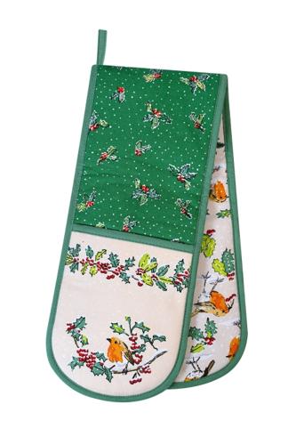 Christmas Robins Double Oven Glove 18 x 88cm â€“ Ulster Weavers