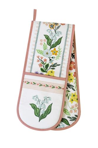 Petals & Prose Double Oven Glove 18 x 88cm â€“ Ulster Weavers