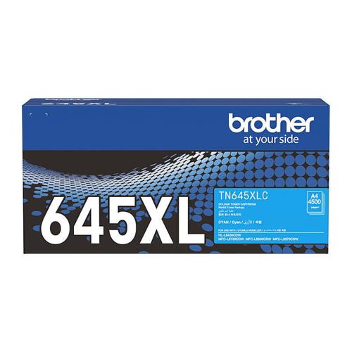 Cyan High-Yield Toner Cartridge Brother TN645XLC Genuine 4,500 Pages