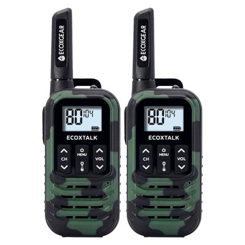 UHF Handheld Radio 0.5W 3km 2-Pack Ecoxgear EcoXTalk Green Camo