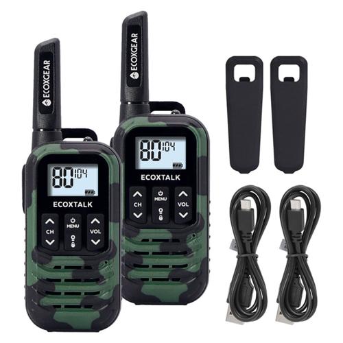 UHF Handheld Radio 0.5W 3km 2-Pack Ecoxgear EcoXTalk Green Camo