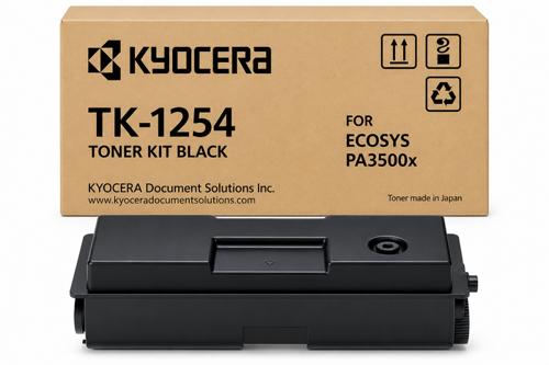 Black Toner Cartridge Kyocera TK-1254 Genuine 3,000-Page Yield