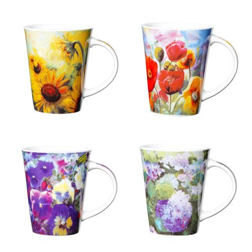 Floral Mug Set - Set of 4