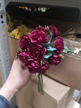 Artificial Sweet Rose Posy (Burgundy)