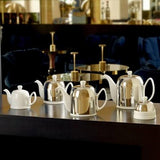 Degrenne Salam Classique White Teapot 4 Cups Mirror Cloche