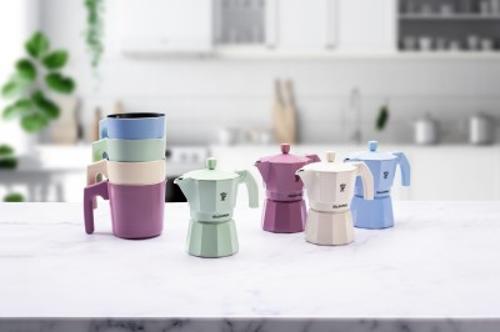 Pezzetti Italexpress 3 Cup Aluminium Coffee Maker Pastel Cream