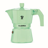 Pezzetti Italexpress 3 Cup Aluminium Coffee Maker Pastel Green