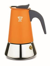 Pezzetti Steelexpress 4 Cup Stainless Steel Coffee Maker Orange Flame