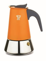 Pezzetti Steelexpress 6 Cup Stainless Steel Coffee Maker Orange Flame