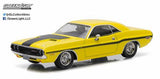 1970 Dodge Challenger R/T Scale Model 1:43 Greenlight Yellow/Black Stripes
