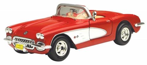 1959 Chevrolet Corvette Convertible Scale Model 1:24 Motormax Red/White