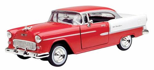 1955 Chevrolet Bel Air Scale Model 1:24 Motormax Green/White or Red/White