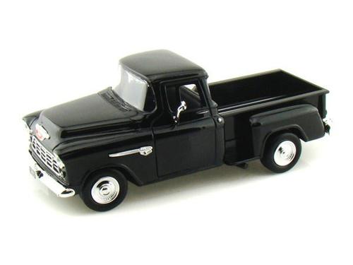1955 Chevy Stepside Pickup Scale Model 1:24 Motormax Black