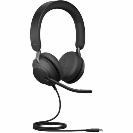 Binaural USB Type C headset with plush ear cushions, ideal for conference calls and immersive audio experiences.