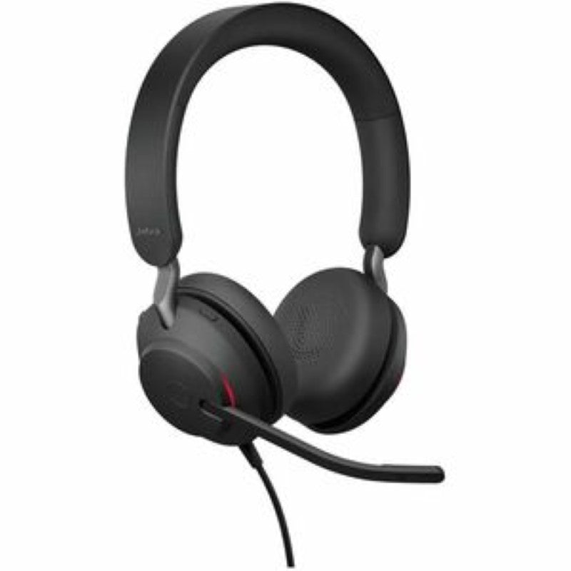 Jabra Evolve2 40 SE stereo headset with USB Type C, offering binaural design, superior comfort, and clear audio for professionals.