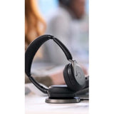 Jabra EVOLVE2 65 FLEX Wireless Headset in black, featuring superior audio, ANC, foldable design, and dual connectivity.