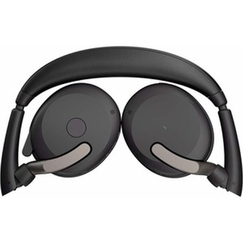 Jabra Evolve2 65 Flex wireless headset with noise cancellation, foldable design, and dual connectivity for professional use.