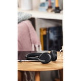 Jabra EVOLVE2 65 FLEX wireless headset in black, featuring Active Noise Cancellation, dual connectivity, and foldable design.