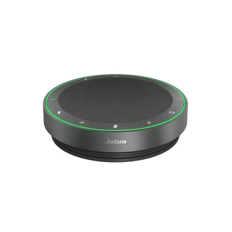 Jabra Speak2 75 Portable Speakerphone in Dark Grey, designed for hybrid meetings with crystal-clear audio and full duplex capability.