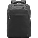 HP Renew Business 17.3-inch Laptop Backpack in black, featuring eco-friendly materials, durable design, and multiple carrying options.