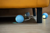 Interactive blue dog toy, Cheerble Wicked Ball SE, with LED lights and three play modes for small breeds up to 35 lbs.