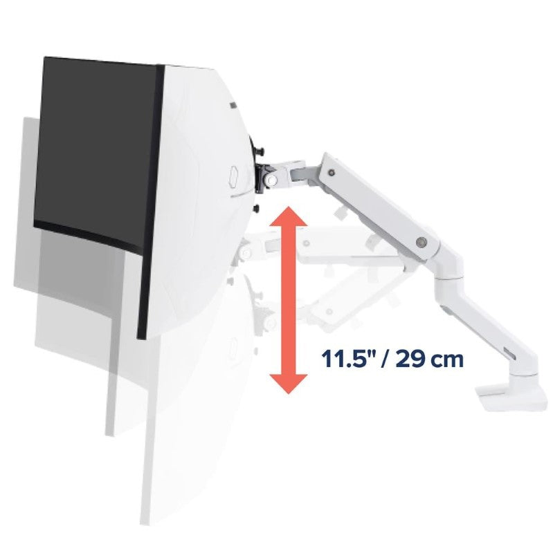 HX Desk Monitor Arm with HD Pivot - Ergotron Mounting Arm for Monitor (White)