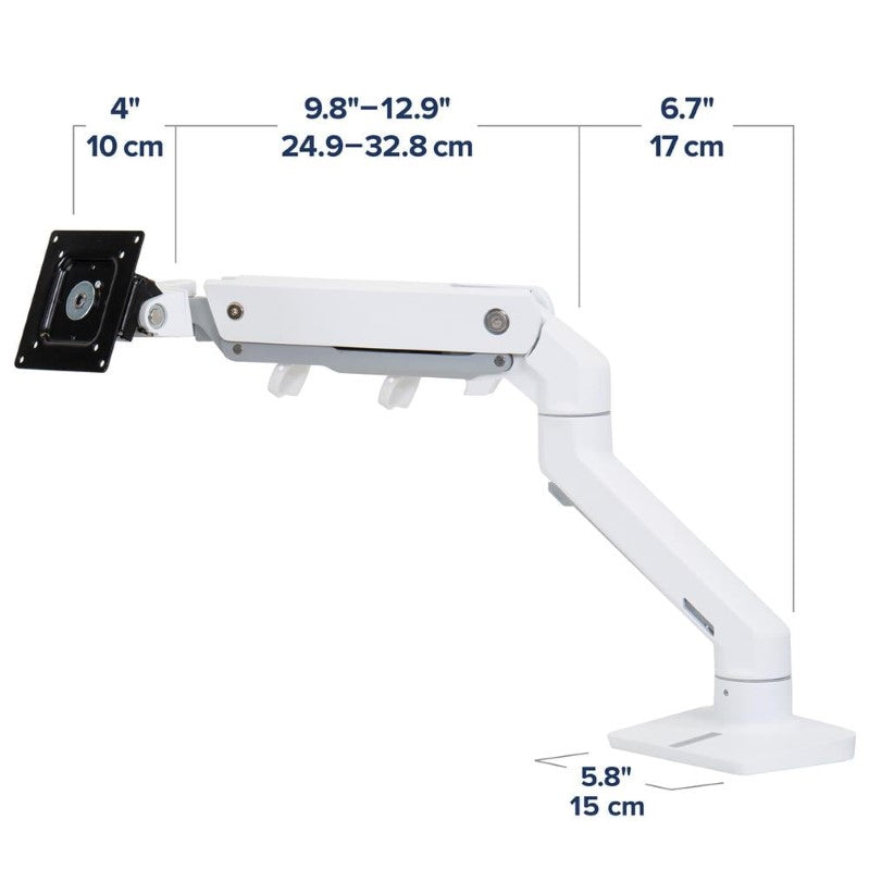 HX Desk Monitor Arm with HD Pivot - Ergotron Mounting Arm for Monitor (White)