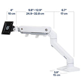 HX Desk Monitor Arm with HD Pivot - Ergotron Mounting Arm for Monitor (White)