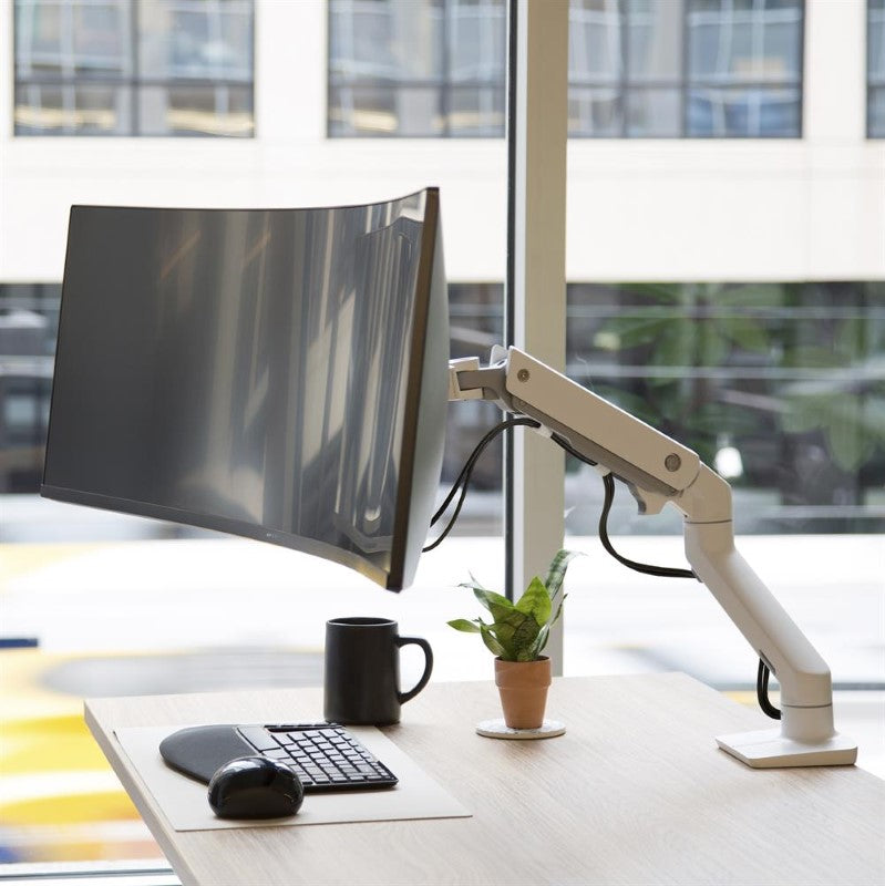 HX Desk Monitor Arm with HD Pivot - Ergotron Mounting Arm for Monitor (White)