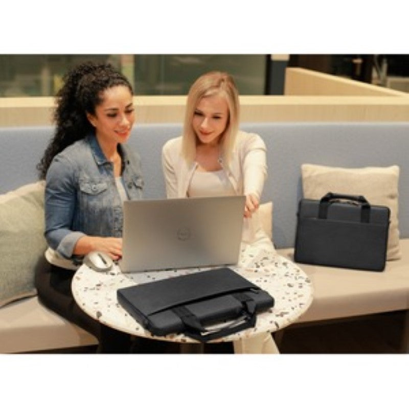 Dell EcoLoop Pro Sleeve 15-16 in black, made from ocean-bound plastic, provides eco-friendly laptop protection with stylish functionality.