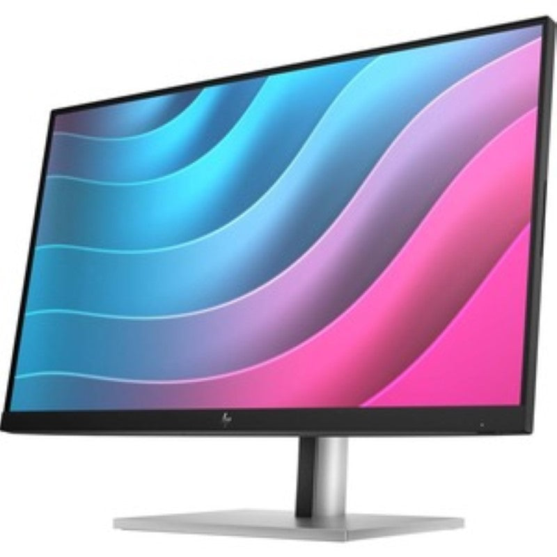 HP E24 G5 23.8" FHD LCD monitor with IPS tech, 1920x1080 resolution, HDMI/DisplayPort, and VESA mount compatibility.