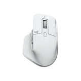 Logitech MX Master 3S for Mac in Pale Gray, ergonomic design, 8K DPI sensor, Bluetooth connectivity, and Quiet Click technology.