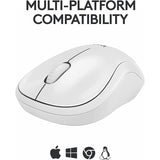 Logitech M240 Silent Bluetooth Mouse in Off White, ergonomic design, 90% quieter clicks, Bluetooth, 4000 dpi, long battery life.