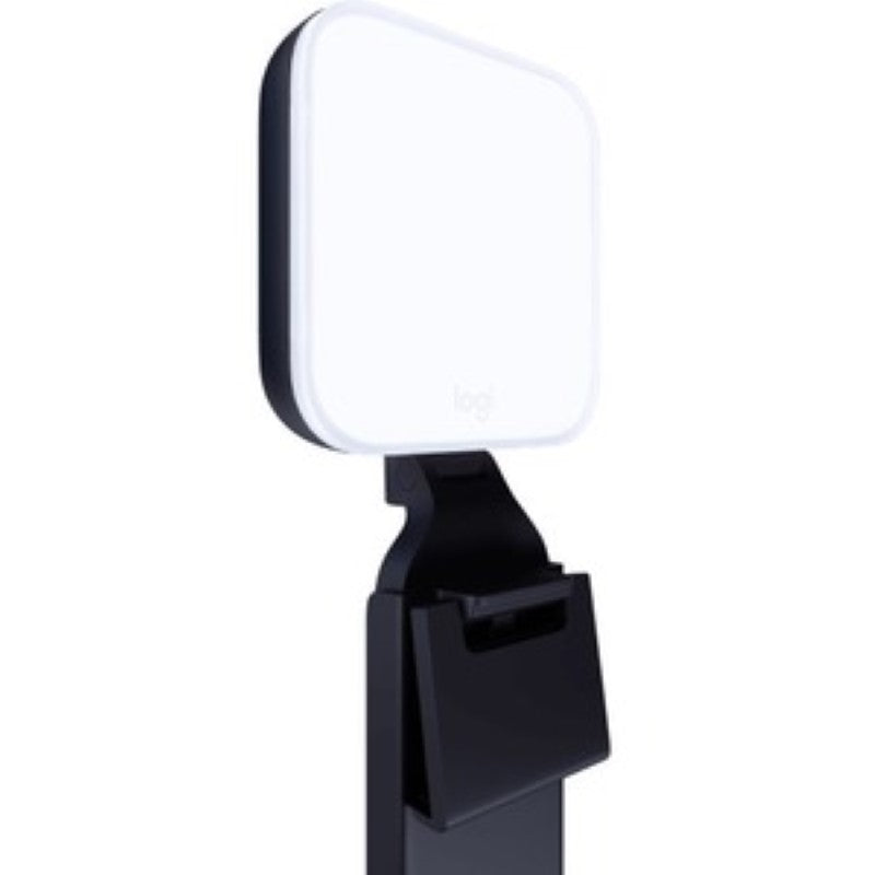 Logitech Litra Glow video light in black, designed for flattering, soft illumination for streams and video production.