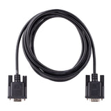 Black 3m RS232 Serial Null Modem Cable with DB9 connectors, designed for seamless data transfer between serial devices.