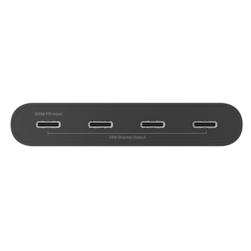 Belkin USB-C hub with 4 ports for high-speed data transfer and multitasking on PC, Mac, Chrome, and iPadOS devices.