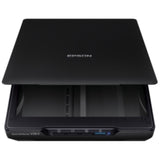 Epson Perfection V39II flatbed scanner, 4800 dpi, ideal for photos and documents, features Easy Photo Fix and USB power.