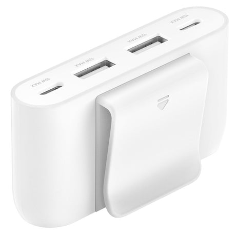 Belkin BOOSTCHARGE 4-Port USB Power Extender for fast, simultaneous charging of multiple devices at home or office.