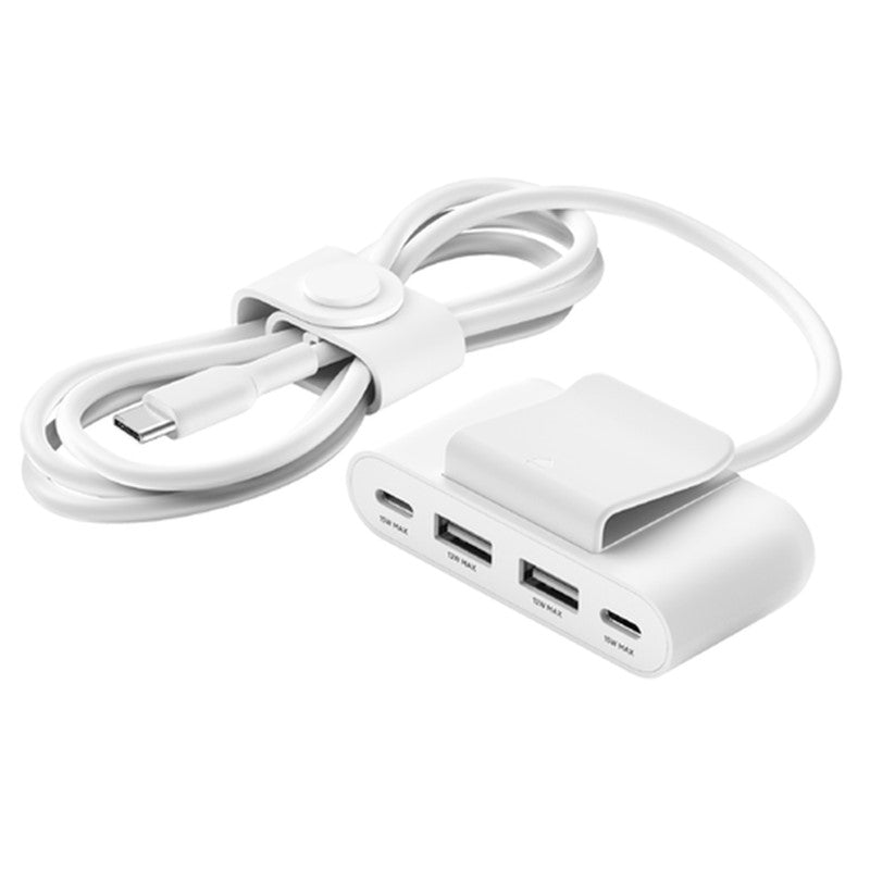 4-Port USB Power Extender by Belkin, featuring four high-speed USB ports for efficient multi-device charging at home or office.